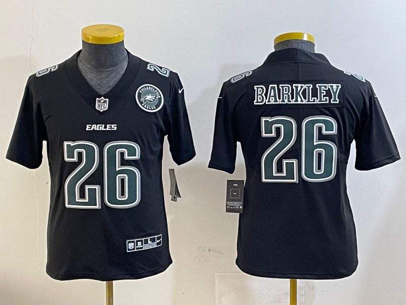 Youth Philadelphia Eagles #26 Barkley Black Fashion 2025 Nike Limited NFL Jersey style 4